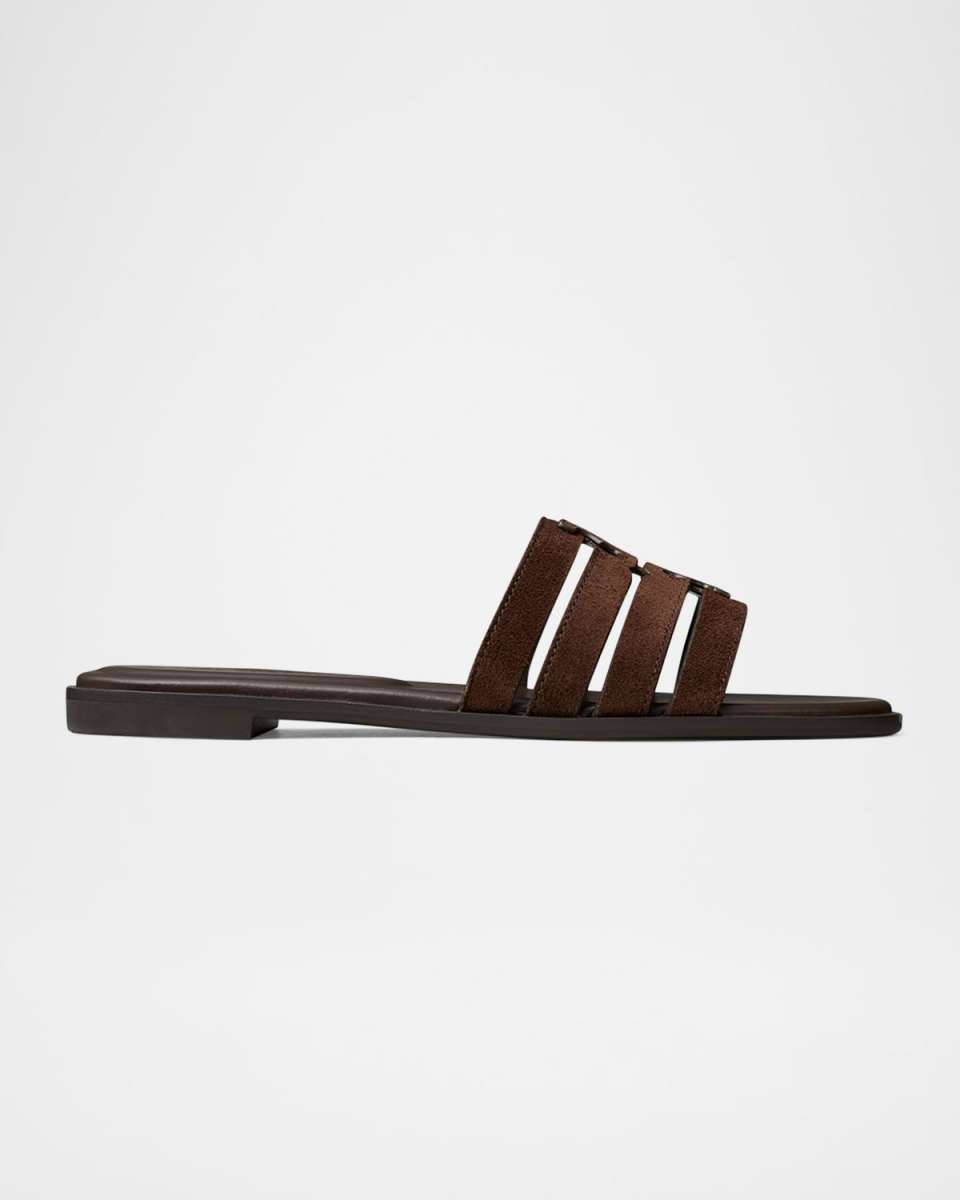Ines Suede Cage Slide Sandals